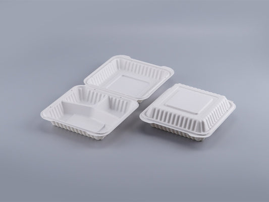EP83 三格白色连盖餐盒, 150 SETS